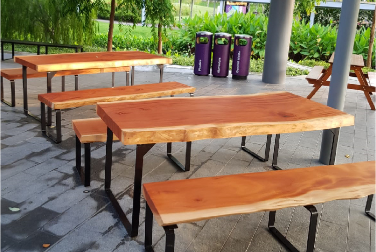 Khaya Table and Bench